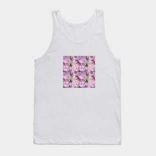 Modern Floral Dahlia Pattern Tank Top